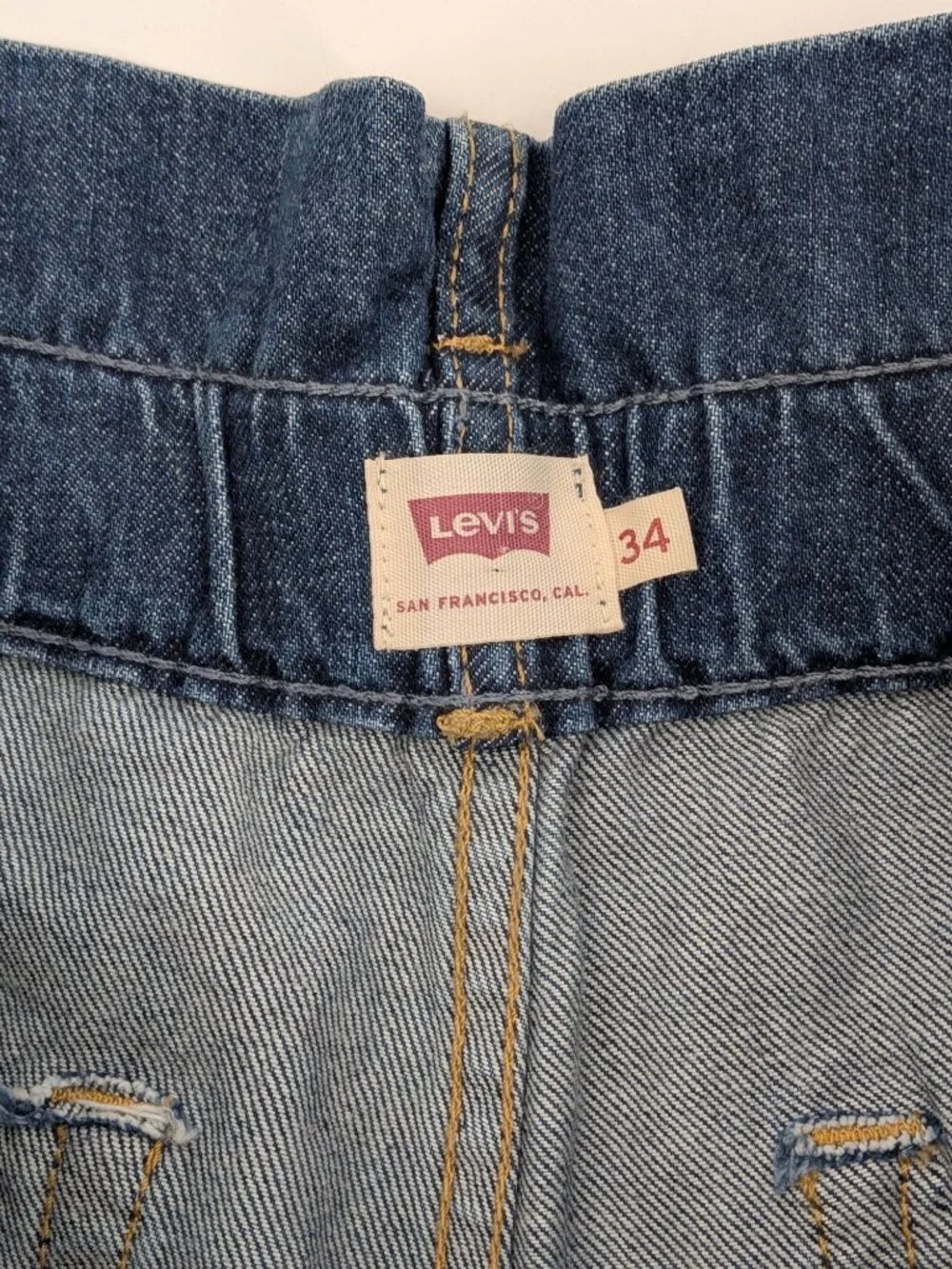 Levis Paperbag Waist High Rise Jeans Tapered Button Fly Denim Streetwear 90s 34